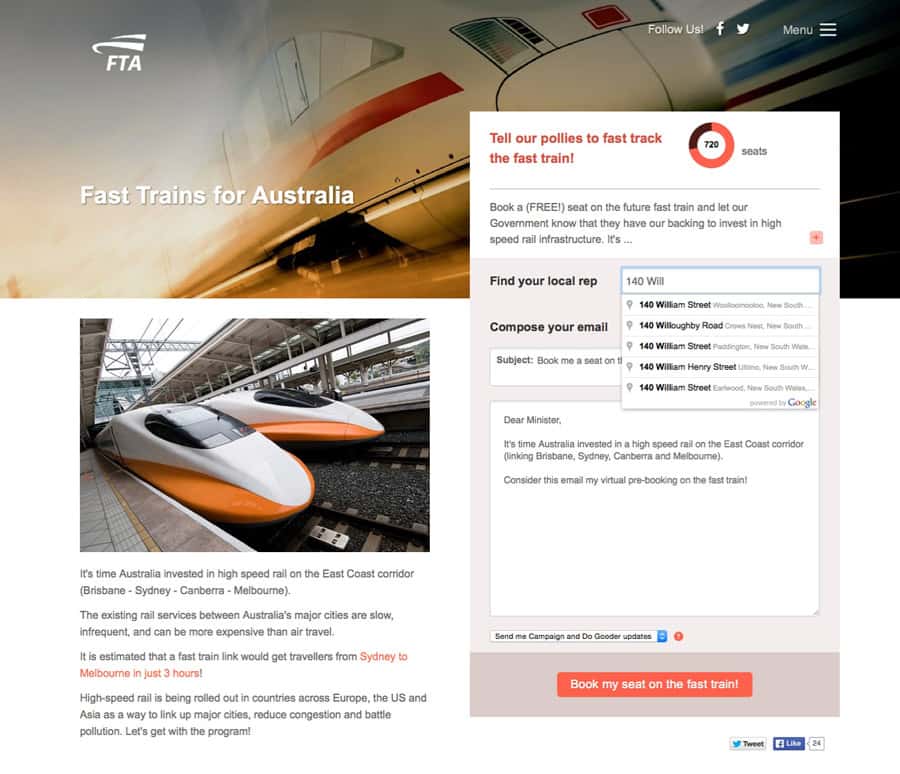 fast trains for Australia